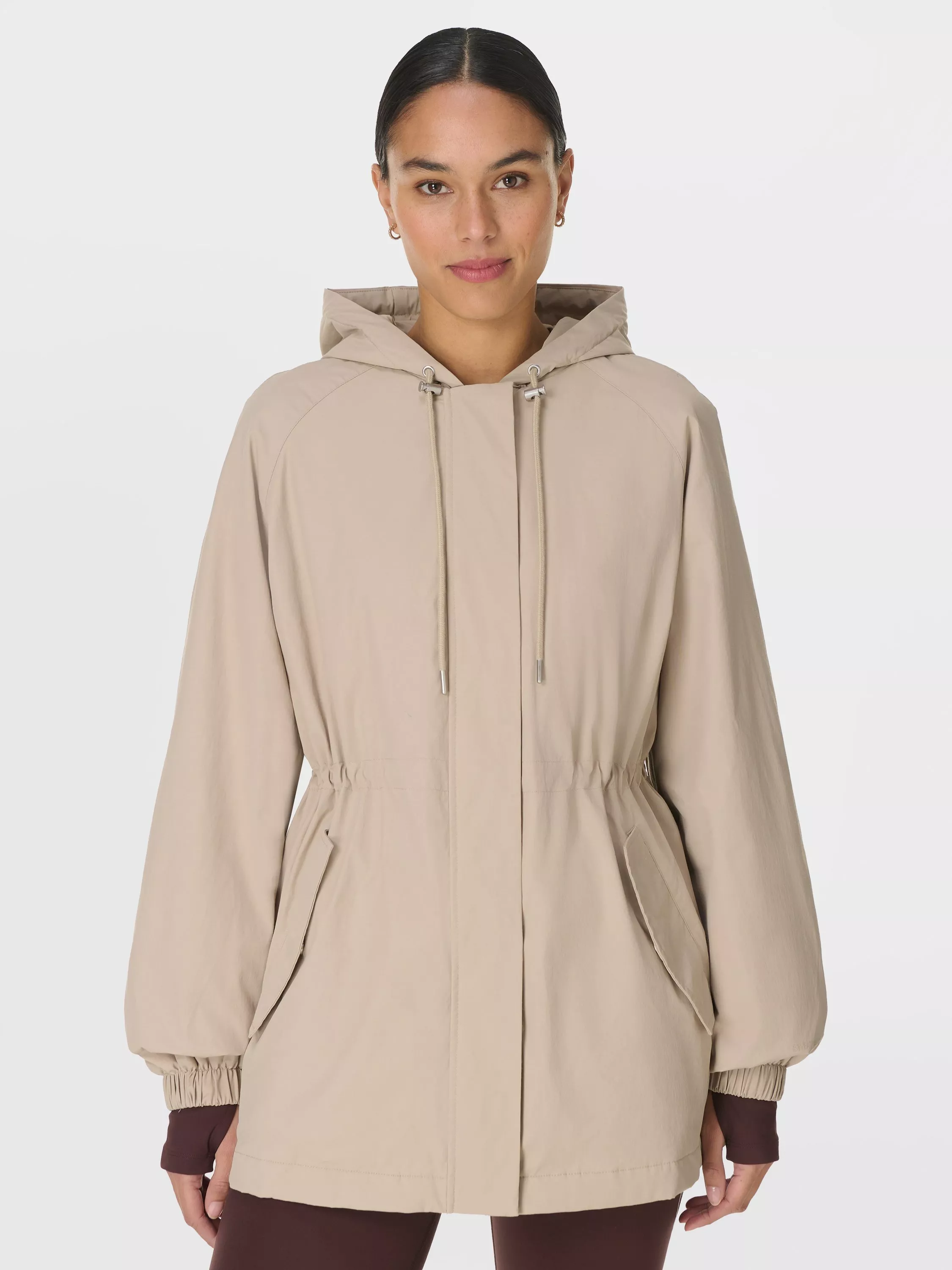 Sweaty Betty Swing Parka Coat, Duskbeige