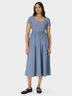 Sweaty Betty Explorer Ribbed Midi Dress, Luxe Blue, Luxe Blue