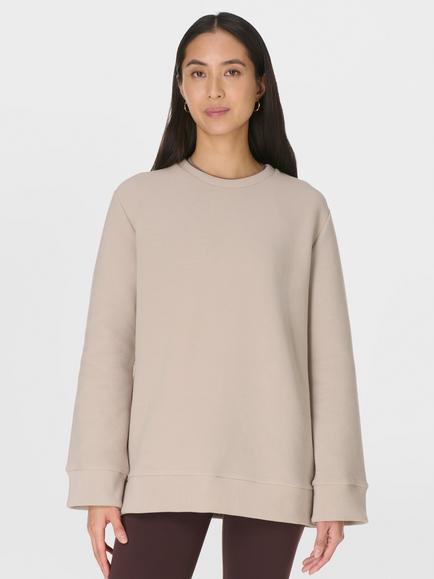 Sweaty Betty Peaceful Ribbed Sweatshirt, Beige, Beige