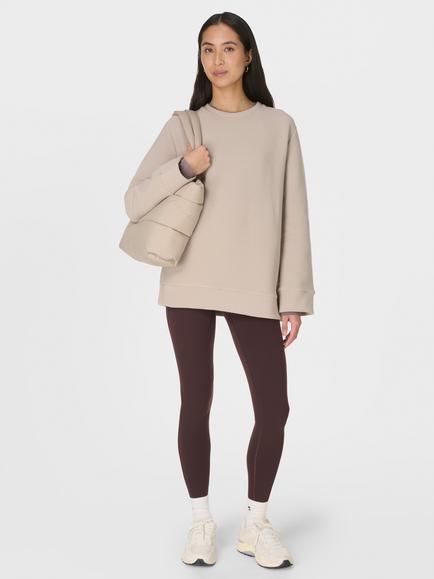 Sweaty Betty Peaceful Ribbed Sweatshirt, Beige - view 2, Beige