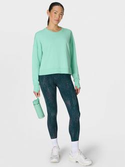 Sweaty Betty After Class Cropped Sweatshirt, Mint Green