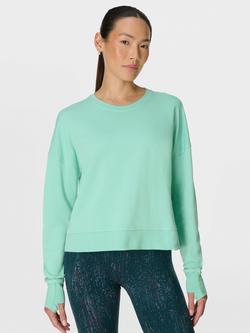 Sweaty Betty After Class Cropped Sweatshirt - view 2, Mint Green