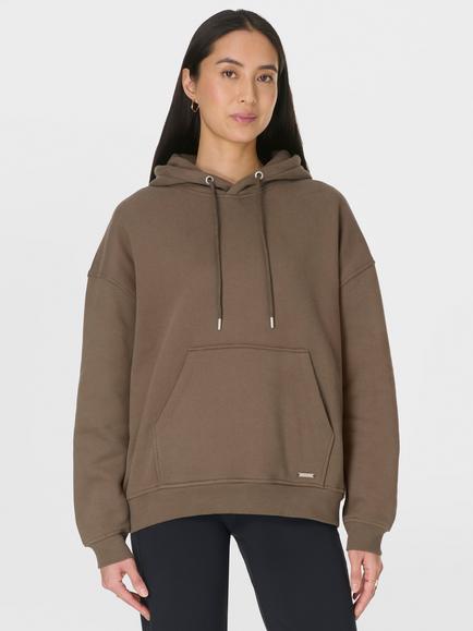 Sweaty Betty Brushed Classic Hoodie, Brown, Brown