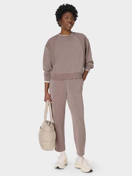 Sweaty Betty Sand Wash Ribbed Sweatshirt, Brown - view 2, Brown