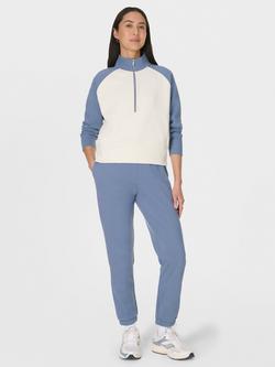 Sweaty Betty Revive Half Zip Colour Block Top, Blue - view 2, Blue