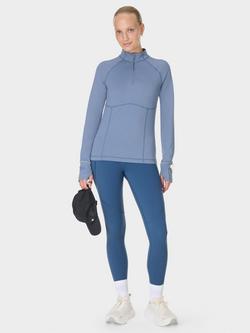 Sweaty Betty Pro Run Half Zip Mid Layer, Blue - view 2, Blue