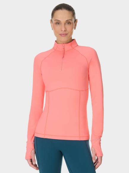Sweaty Betty Pro Run Half Zip Mid Layer, Melon, Melon
