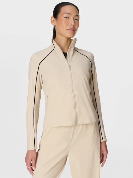 Sweaty Betty Anytime Explorer Zip Up Layer, Beige, Beige