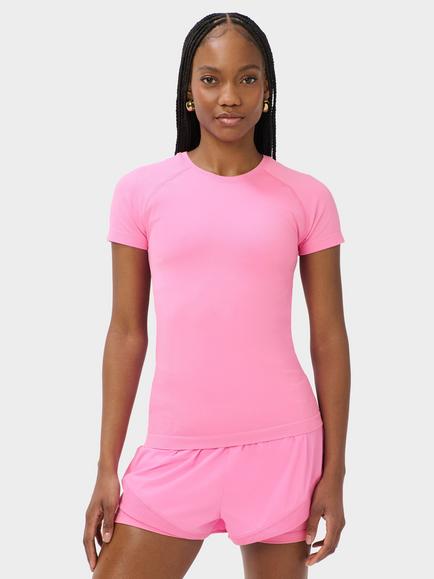 Sweaty Betty Athlete Seamless Gym T-Shirt, Guava Pink