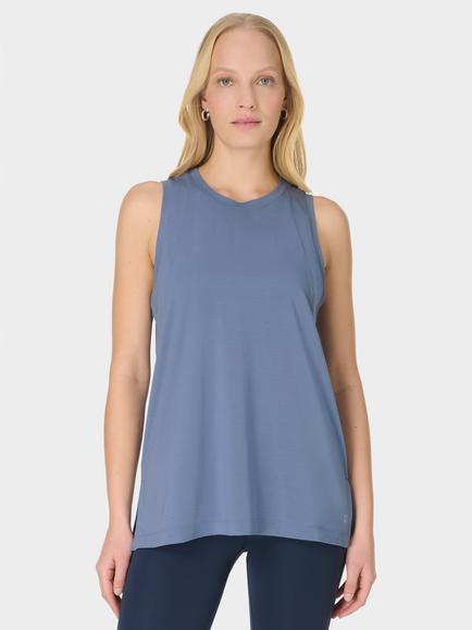 Sweaty Betty Soft Flow Studio Longline Vest Top, Blue, Blue