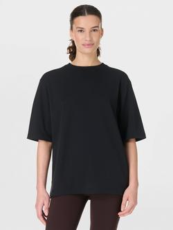 Sweaty Betty Elevated Longline T-Shirt, Black, Black