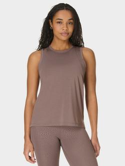 Sweaty Betty Soft Flow Studio Vest Top, Brown, Brown