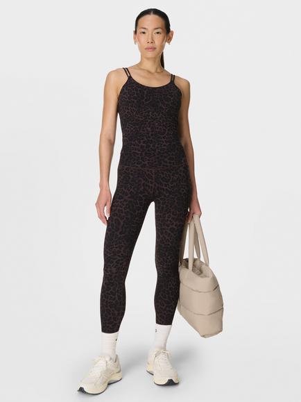Sweaty Betty Ultimate Studio Strappy Tank Top, Brown Leopard Skin Print - view 2, Brown Leopard Skin Print