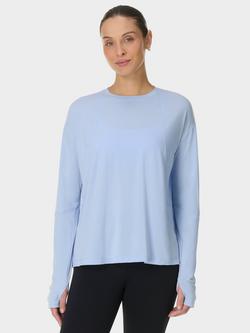 Sweaty Betty Soft Flow Studio Long Sleeve Top, Glacier Blue, Glacier Blue