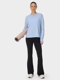 Sweaty Betty Soft Flow Studio Long Sleeve Top, Glacier Blue - view 2, Glacier Blue