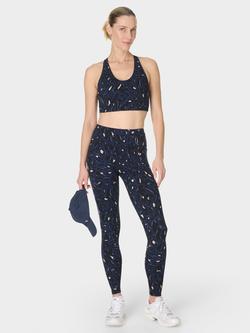 Sweaty Betty Power Racer Sports Bra, Blue/Multi - view 2, Blue/Multi