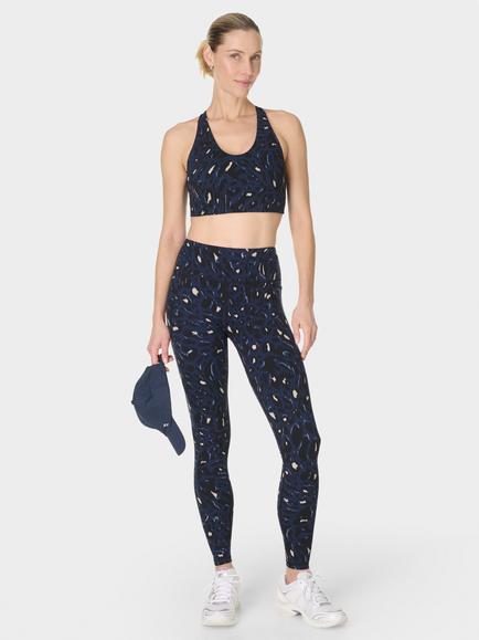 Sweaty Betty Power Racer Sports Bra, Blue/Multi - view 2, Blue/Multi