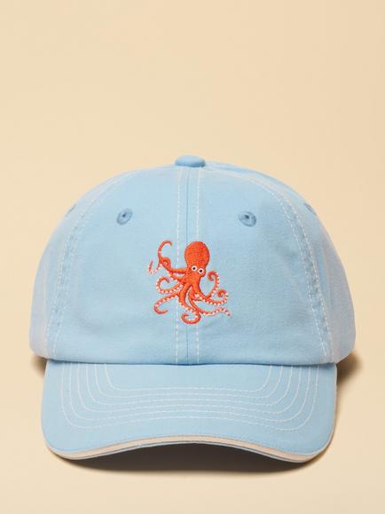 Joules Kids' Daley Octopus Baseball Cap, Blue, Blue