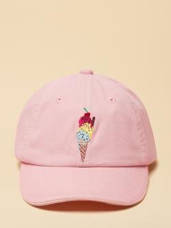 Joules Kids' Daley Ice Cream Baseball Cap, Pink, Pink