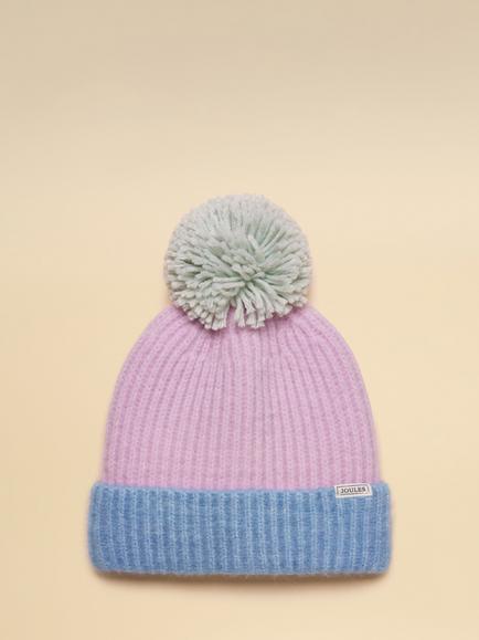 Joules Kids' Explorer Bobble Beanie Hat, Lilac Purple, Lilac Purple