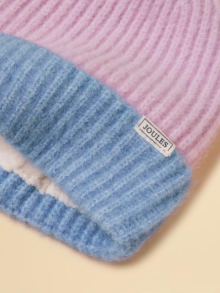 Joules Kids' Explorer Bobble Beanie Hat, Lilac Purple - view 2, Lilac Purple