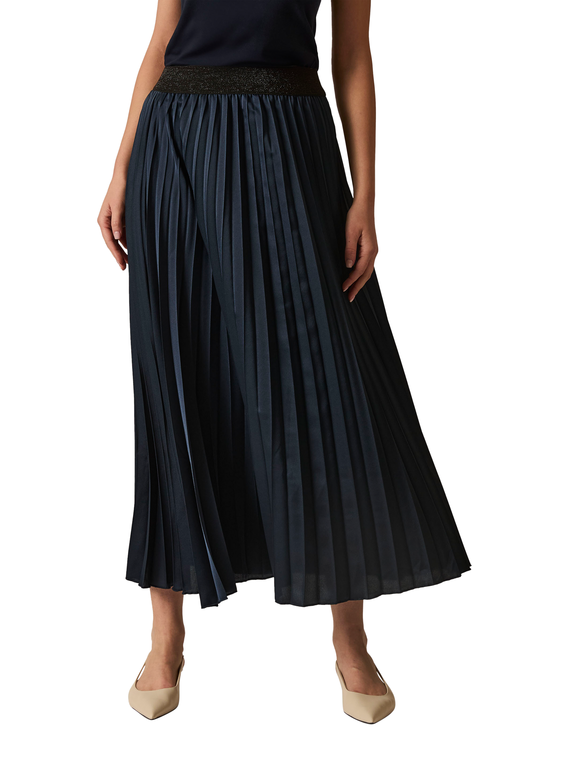 Product image 1 of 5, which shows James Lakeland Pleated Maxi Skirt, Navy, 8