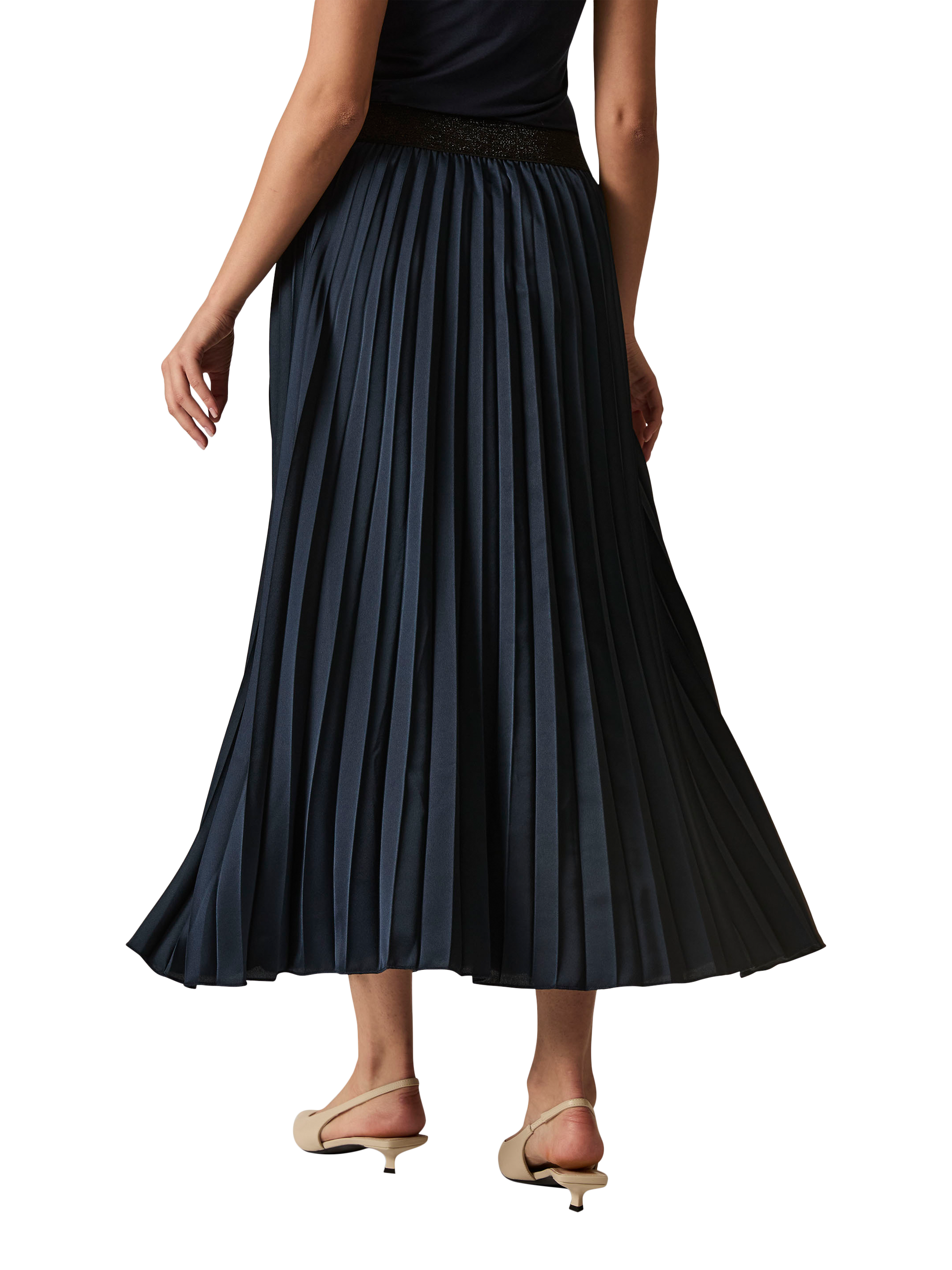 Product image 2 of 5, which shows James Lakeland Pleated Maxi Skirt, Navy, 8
