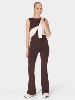 Sweaty Betty All Day 32" Soft Twist Flared Trousers, Brown, Brown