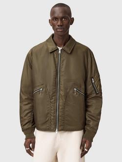 AllSaints Fallon Oversized Bomber Jacket, Khaki Brown, Khaki Brown