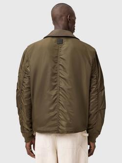 AllSaints Fallon Oversized Bomber Jacket, Khaki Brown - view 2, Khaki Brown