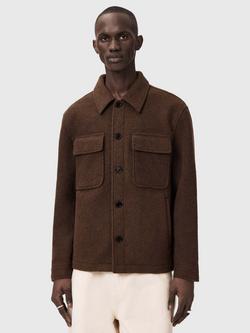 AllSaints Cayson Wool Blend Shacket, Cider Brown