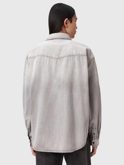 AllSaints Al Denim Shirt, Light Grey - view 2, Light Grey