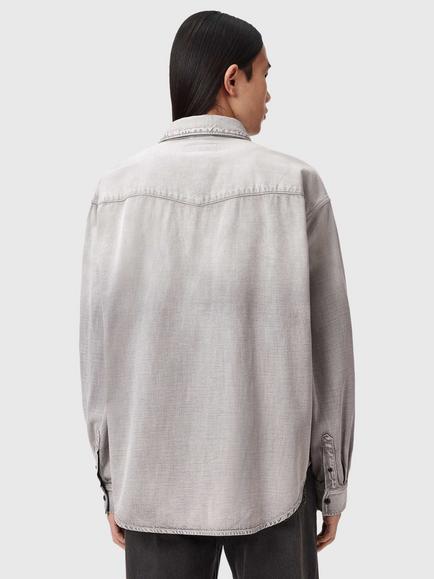 AllSaints Al Denim Shirt, Light Grey - view 2, Light Grey