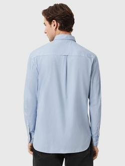 AllSaints Hawthorne Cotton Blend Regular Fit Shirt, Villa Blue - view 2, Villa Blue