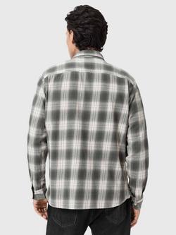AllSaints Kelby Cotton Relaxed Fit Check Shirt, Clouded Grey - view 2, Cloudedd Grey