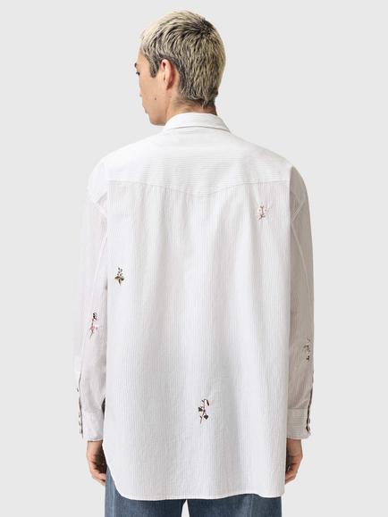 AllSaints Portman Loose Fit Long Sleeve Shirt, White - view 2, White