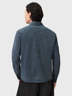 AllSaints Rohdi Long Sleeve Overshirt, Dark Steel Blue - view 2, Dark Steel Blue