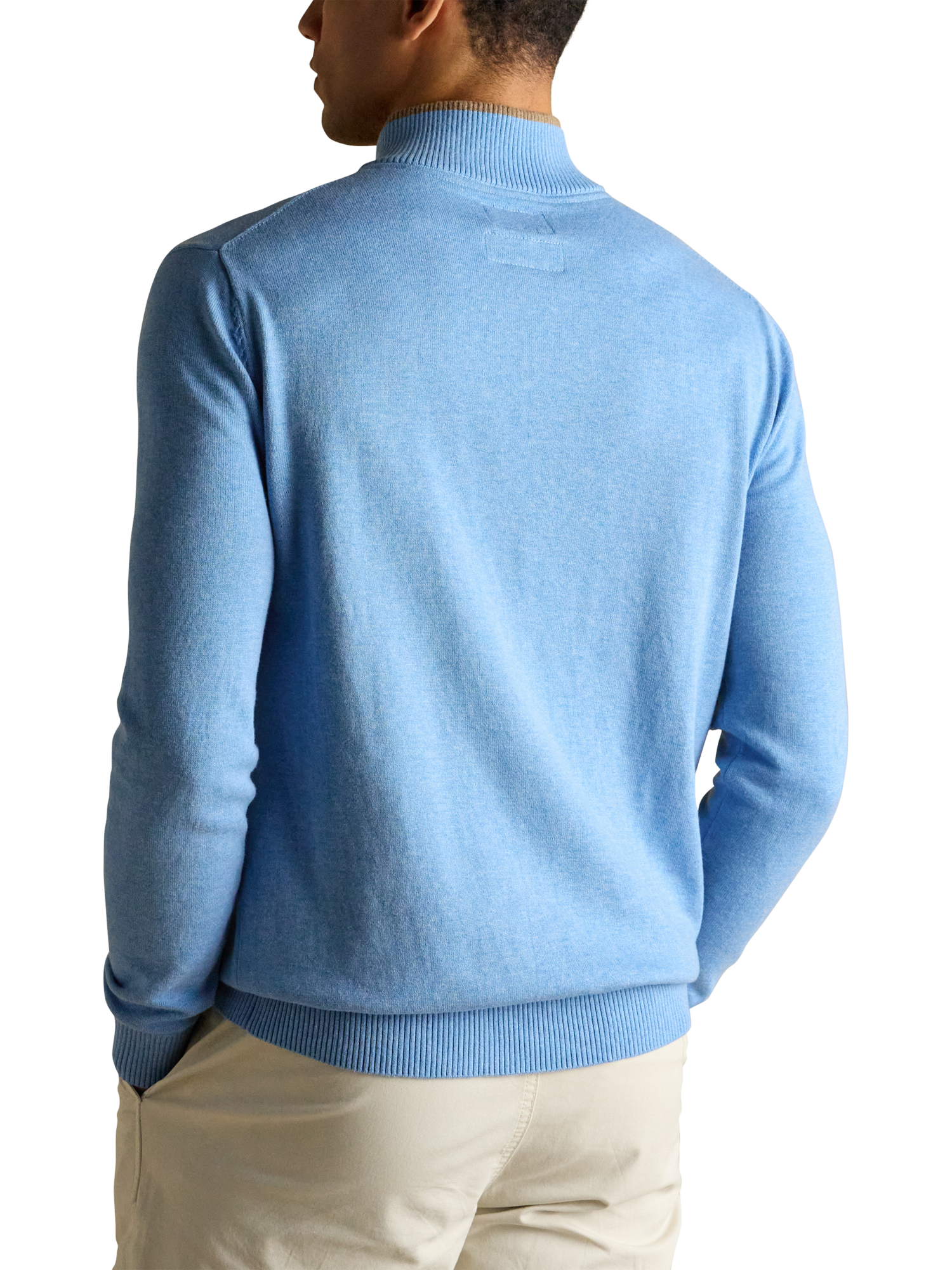 Product image 2 of 8, which shows Joules Cotton Quarter-Zip Jumper, Light Blue, S
