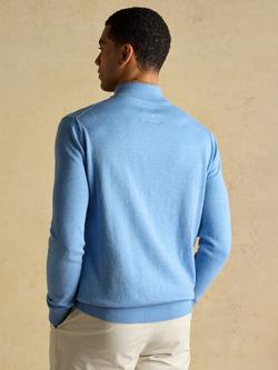 Joules Cotton Quarter-Zip Jumper - view 2, Light Blue