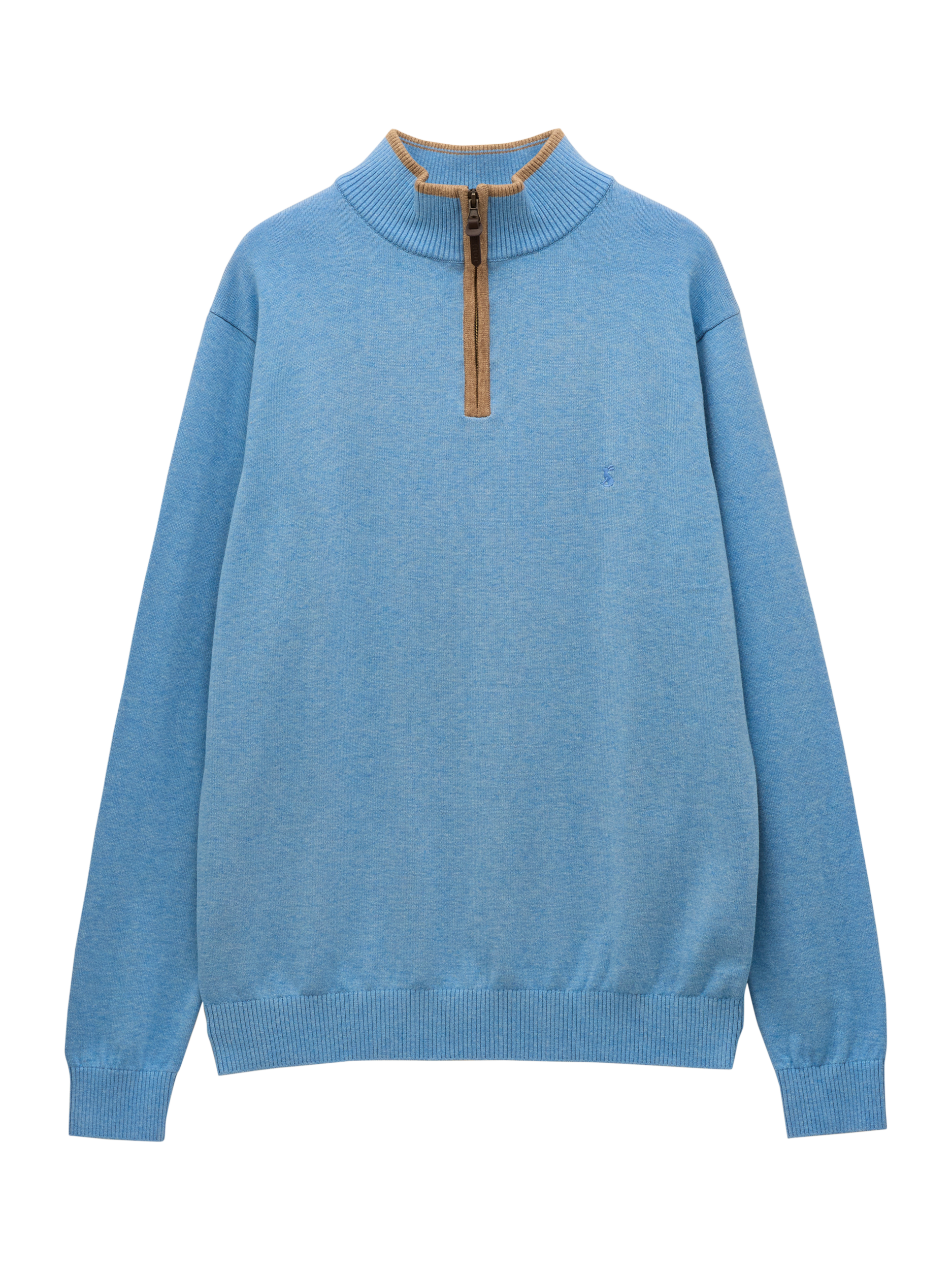Product image 8 of 8, which shows Joules Cotton Quarter-Zip Jumper, Light Blue, S