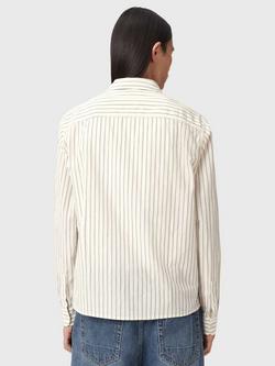AllSaints Samuel Cotton Relaxed Fit Stripe Shirt, Pebble White - view 2, Pebble White