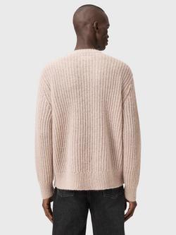 AllSaints Chainy Regular Fit Crew Neck Jumper, Dusk Brown - view 2, Dusk Brown