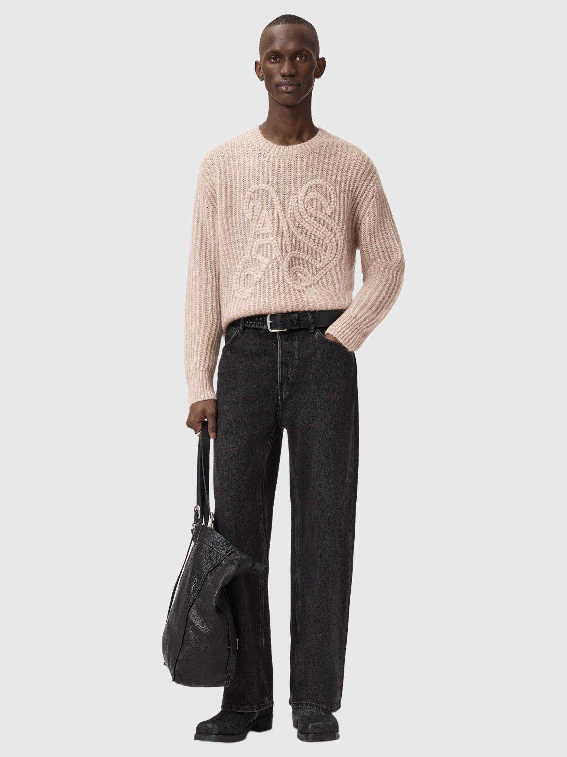 Product image 6 of 7, which shows AllSaints Chainy Regular Fit Crew Neck Jumper, Dusk Brown, L