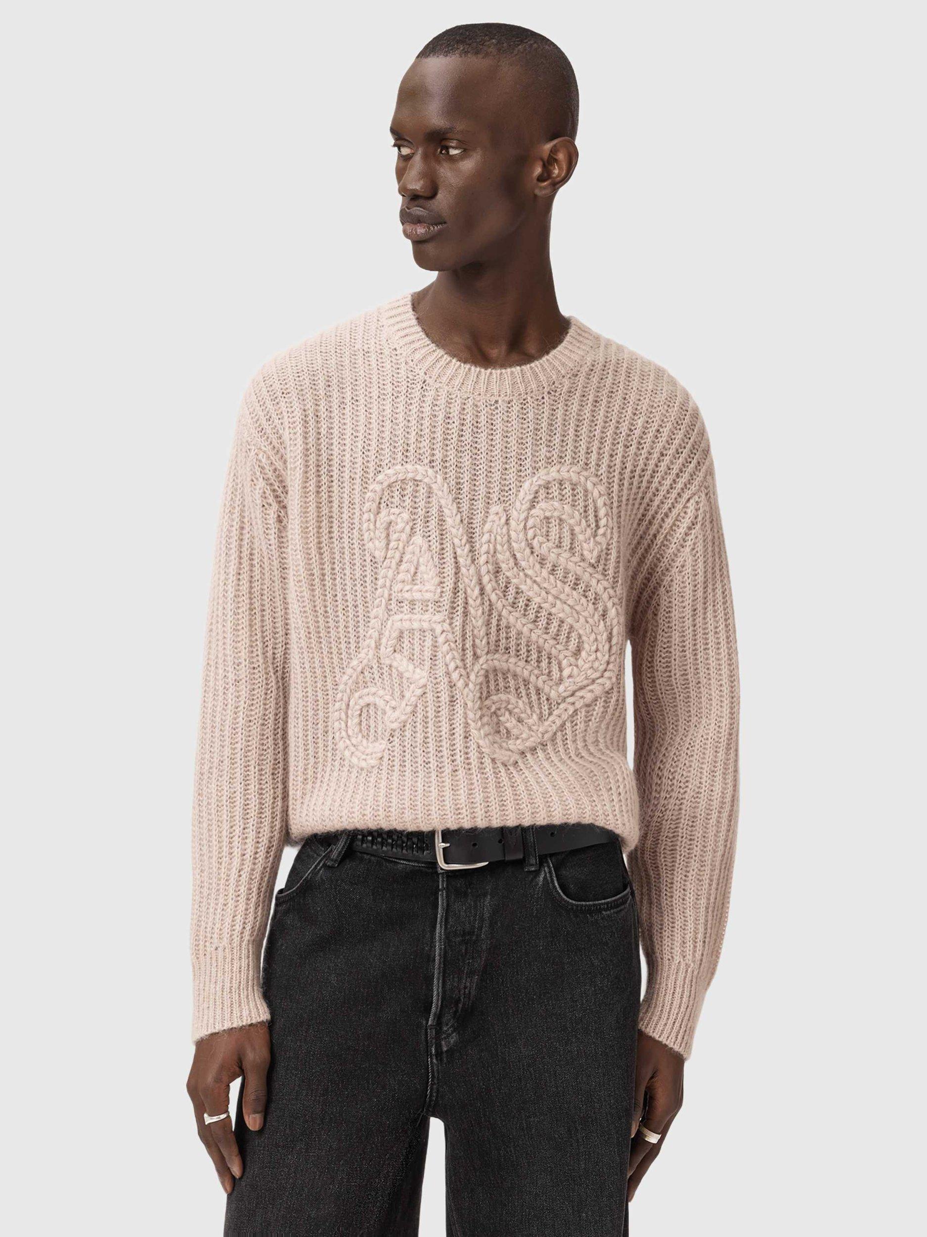 Product image 7 of 7, which shows AllSaints Chainy Regular Fit Crew Neck Jumper, Dusk Brown, L