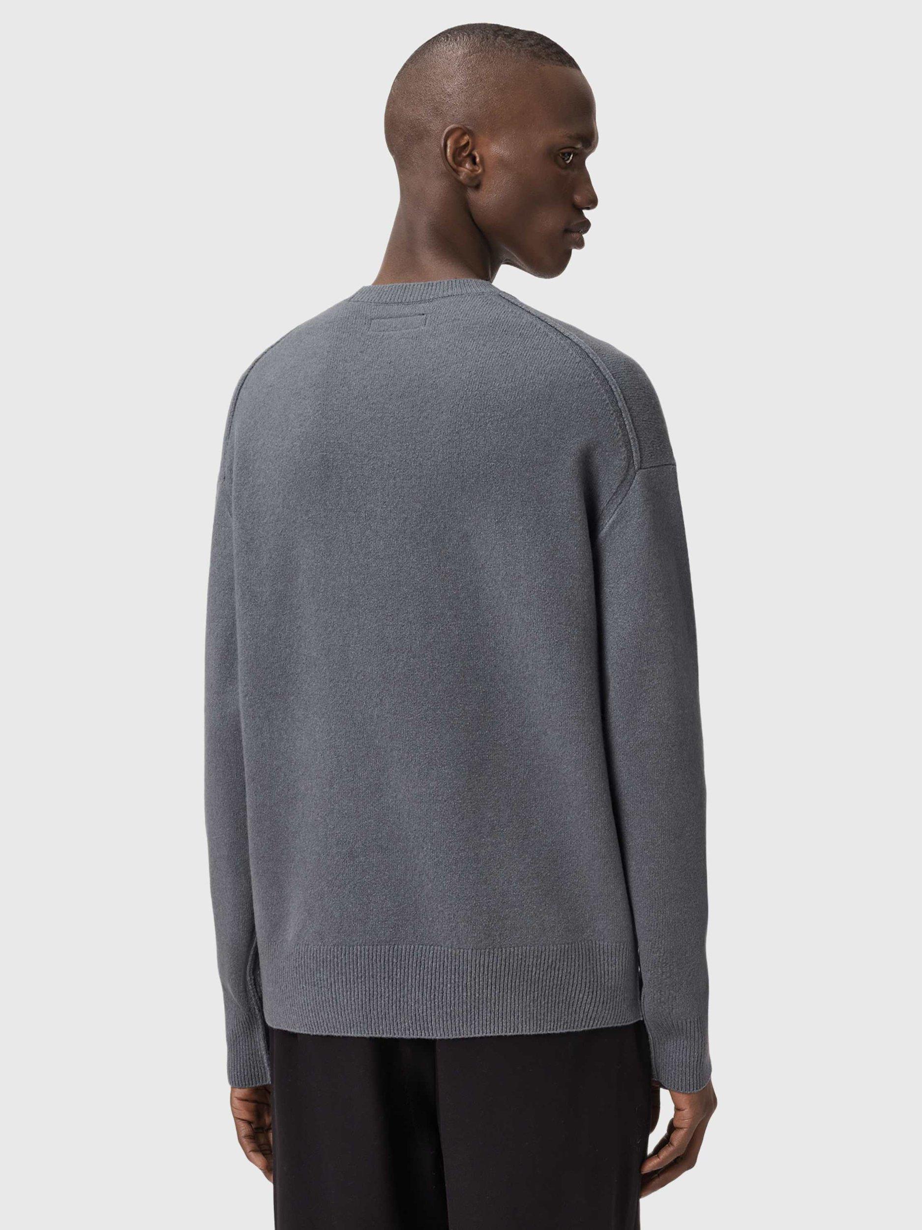 Product image 2 of 9, which shows AllSaints Icon Regular Fit Crew Neck Jumper, Slate Blue, L