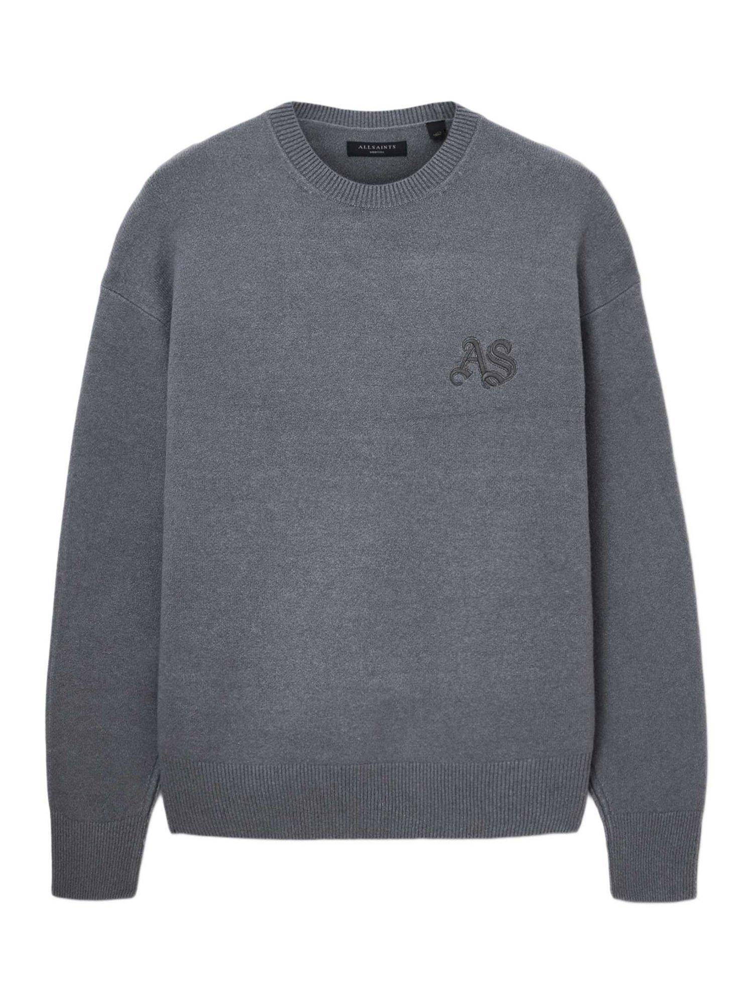 Product image 4 of 9, which shows AllSaints Icon Regular Fit Crew Neck Jumper, Slate Blue, L
