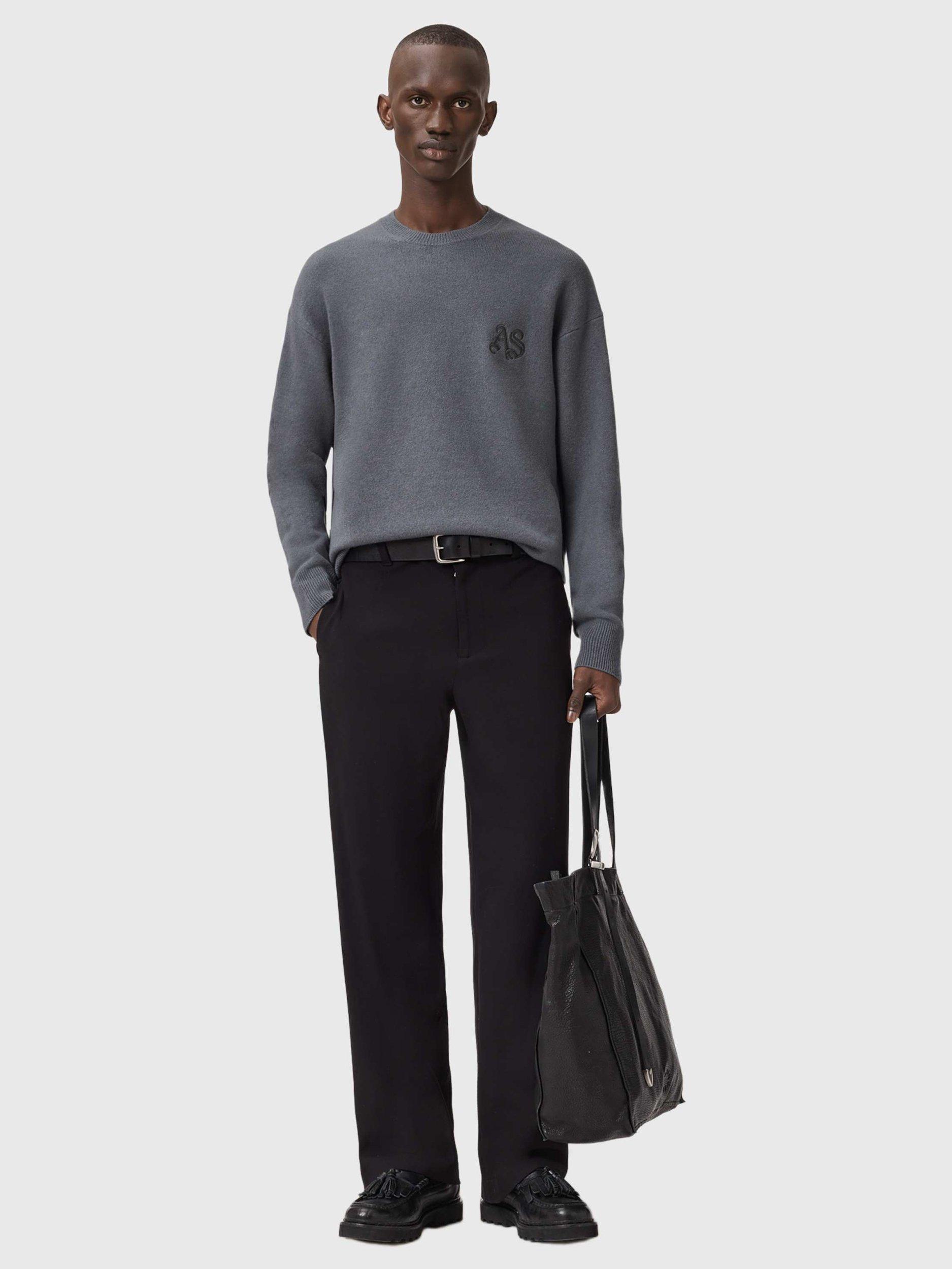 Product image 7 of 9, which shows AllSaints Icon Regular Fit Crew Neck Jumper, Slate Blue, L