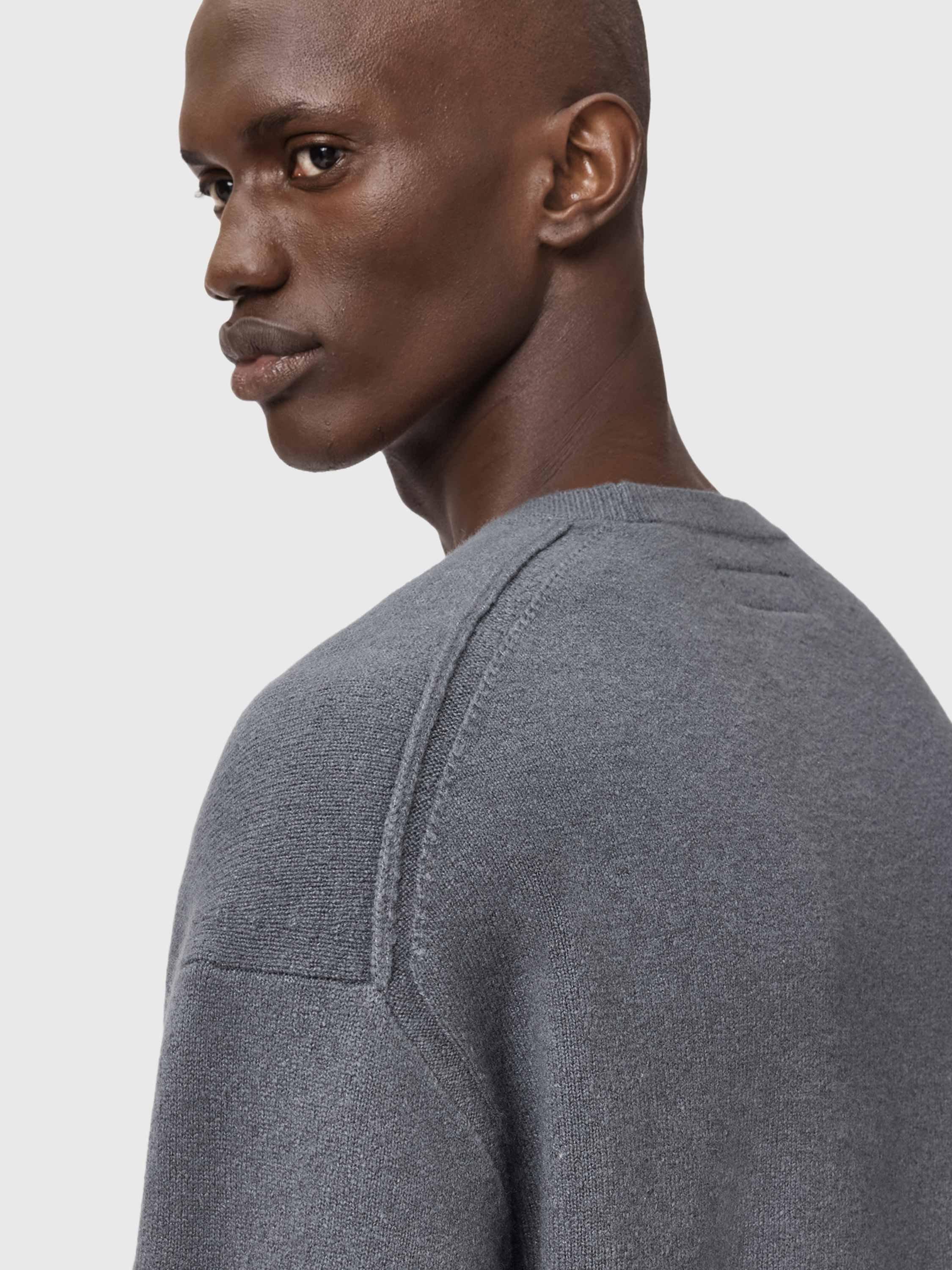 Product image 9 of 9, which shows AllSaints Icon Regular Fit Crew Neck Jumper, Slate Blue, L