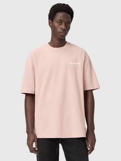 AllSaints Underground Cotton Loose Fit Short Sleeve T-Shirt, Pink, Pink