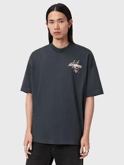 AllSaints Valen Loose Fit Cotton T-Shirt, Washed Black, Washed Black